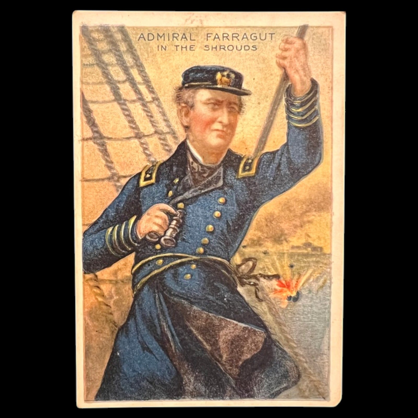 1911 Pan Handle Scrap David Farragut Heroes of History Series Tobacco Card EX