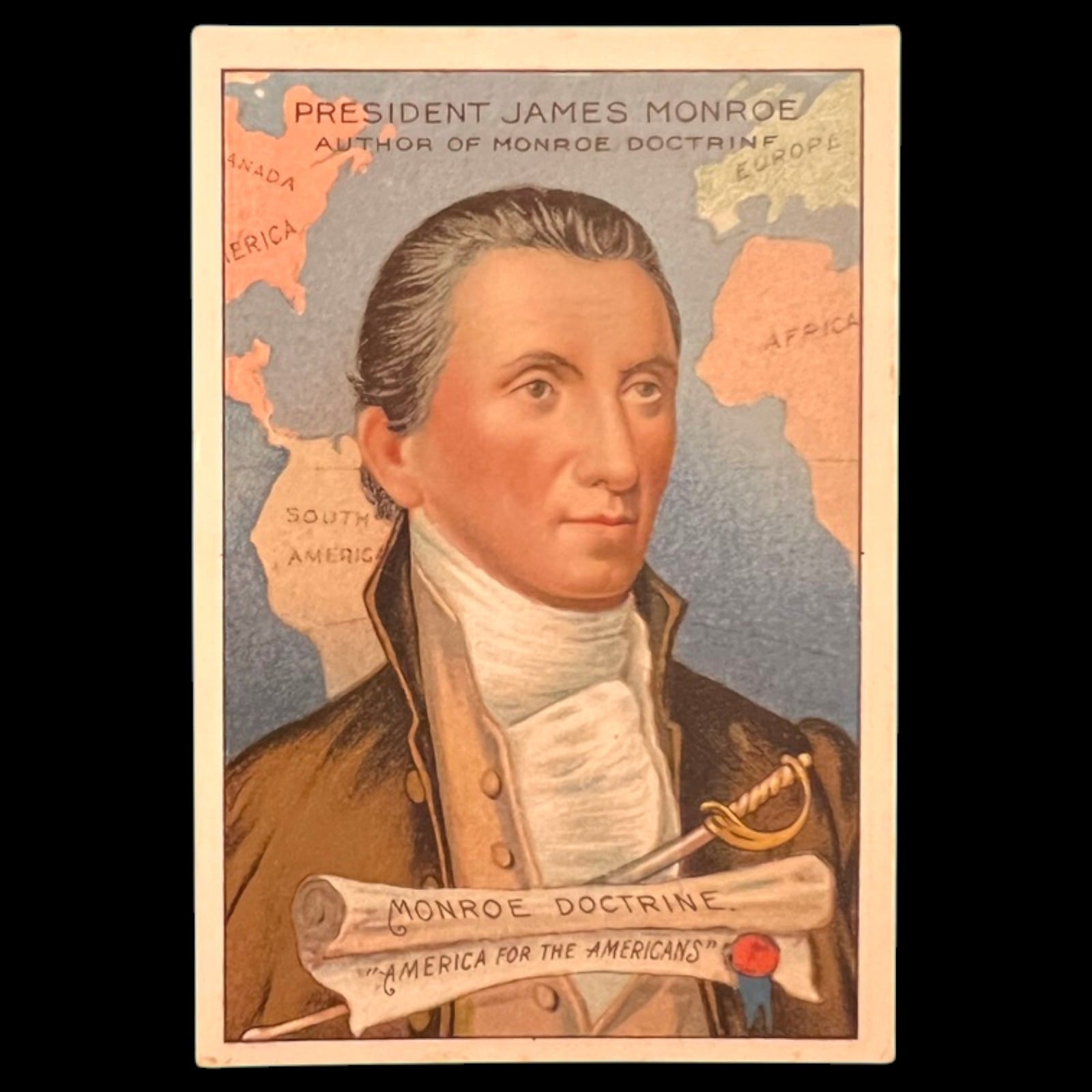 1911 Pan Handle Scrap James Monroe Men of History 2nd Series Tobacco Card EX-MT