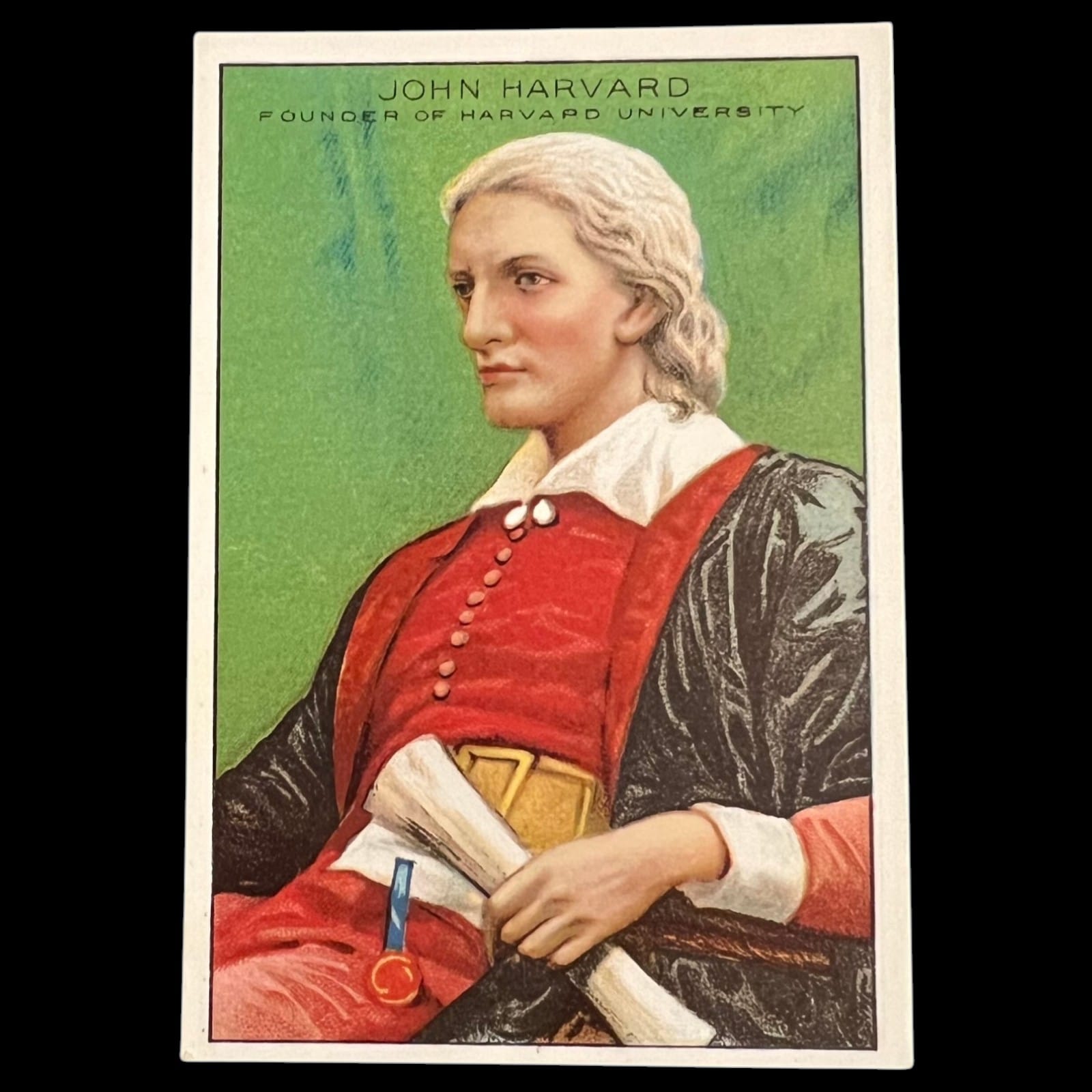 1911 Pan Handle Scrap John Harvard - Men of History 2nd Series Tobacco Card