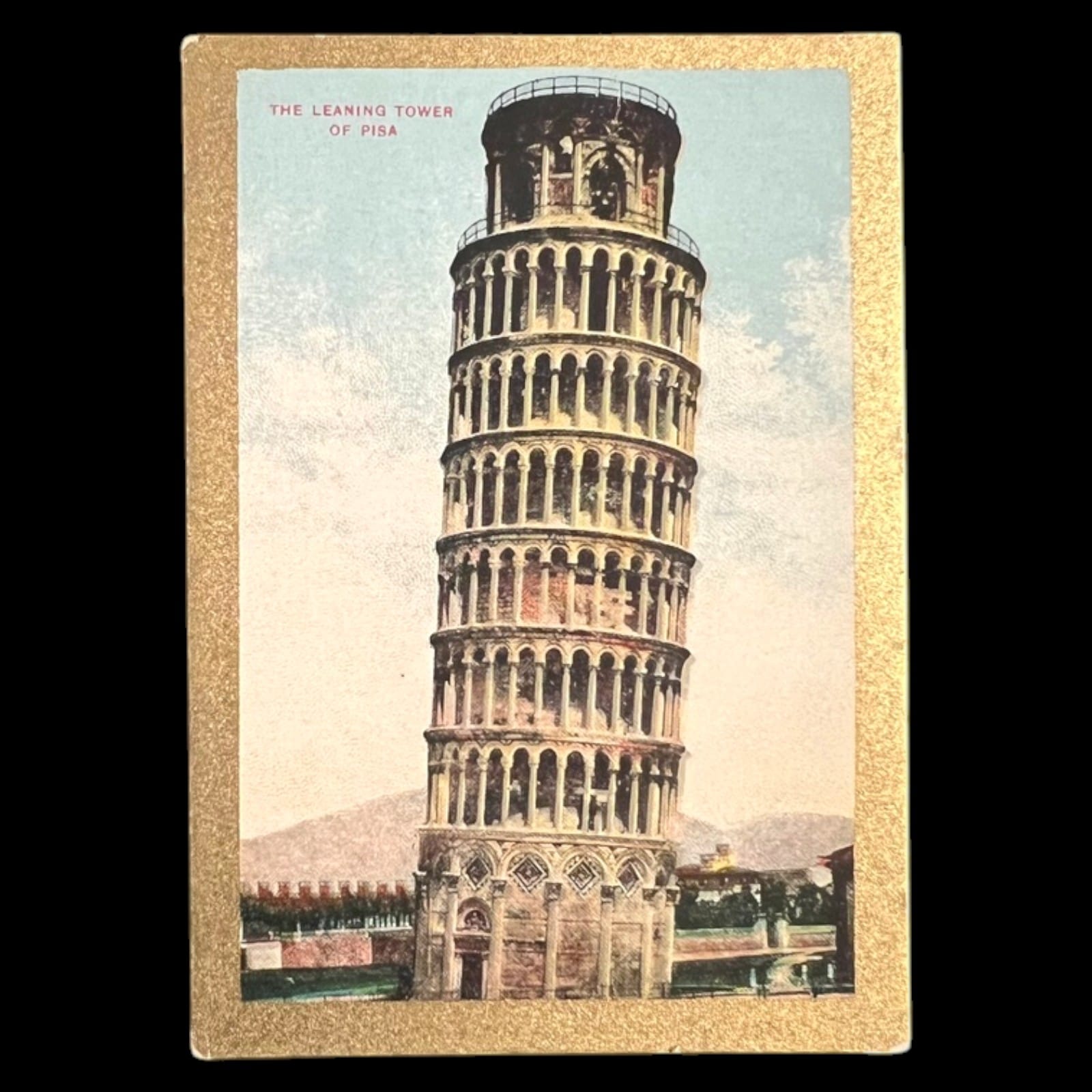 1911 Pan Handle Scrap Leaning Tower Pisa Sights and Scenes Series Tobacco Card