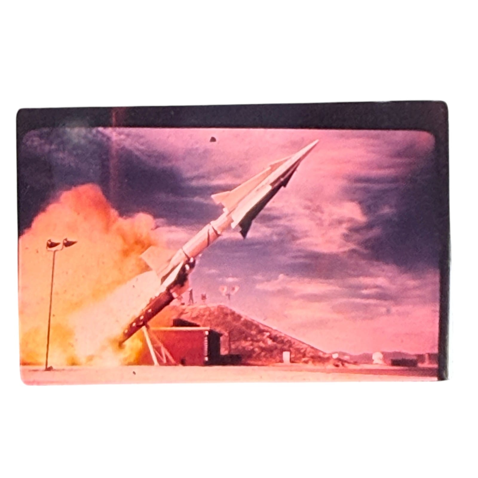 1950s Nike Zeus Missile Launch Glass-Mounted 35mm Military Science Weapons Slide