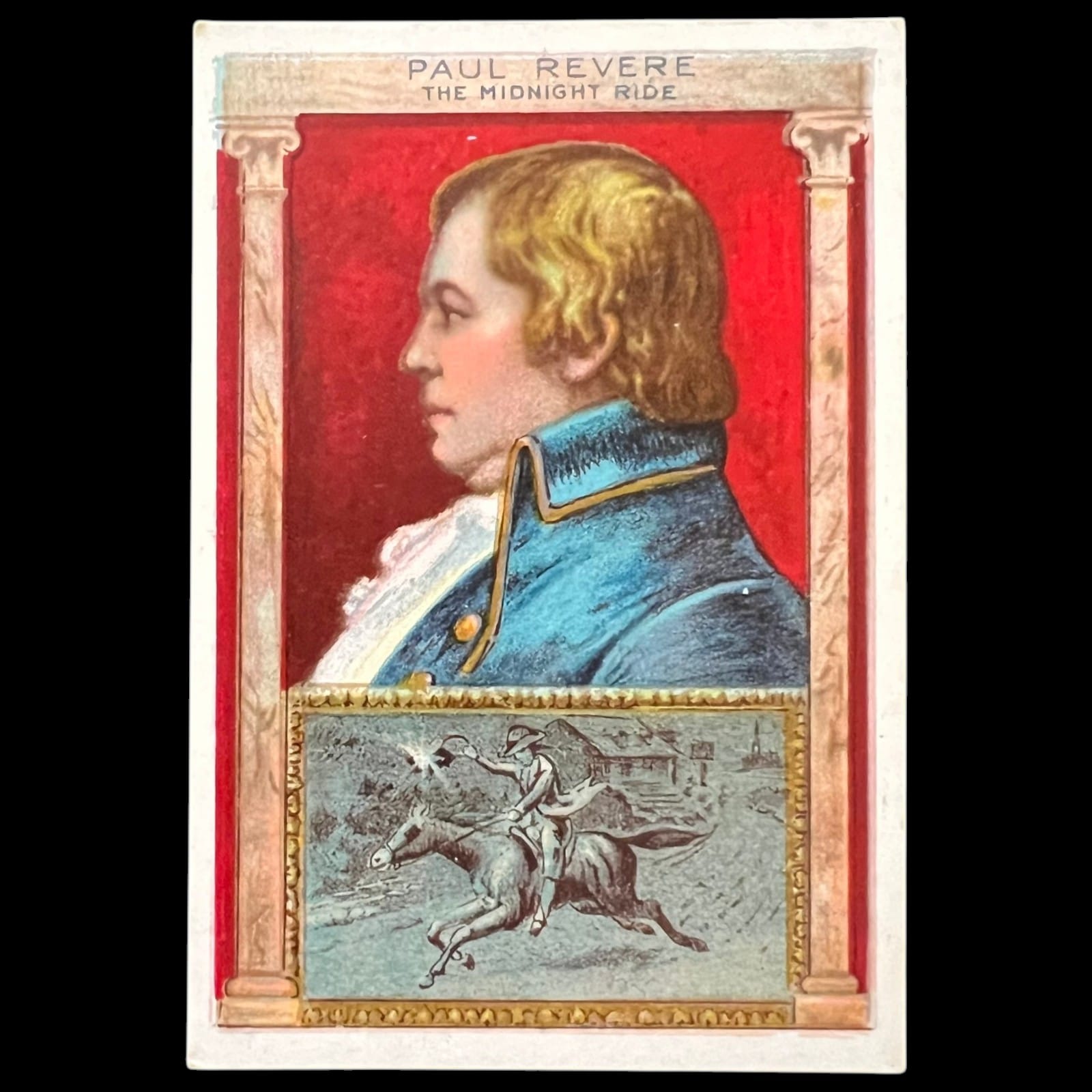 1911 Pan Handle Scrap Paul Revere Patriot Heroes of History Series Tobacco Card