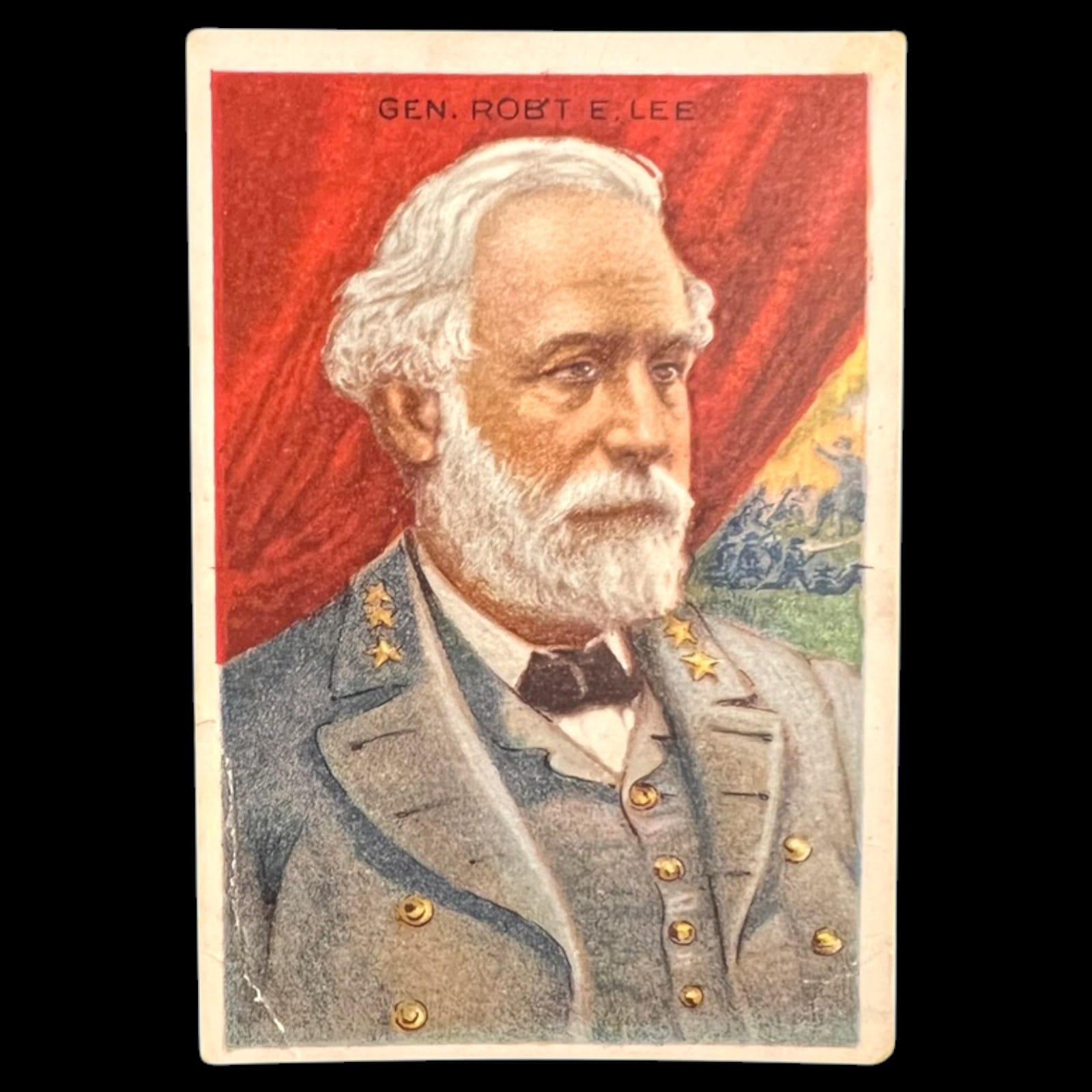 1911 Pan Handle Scrap Gen. Robert E. Lee Heroes of History Series Tobacco Card