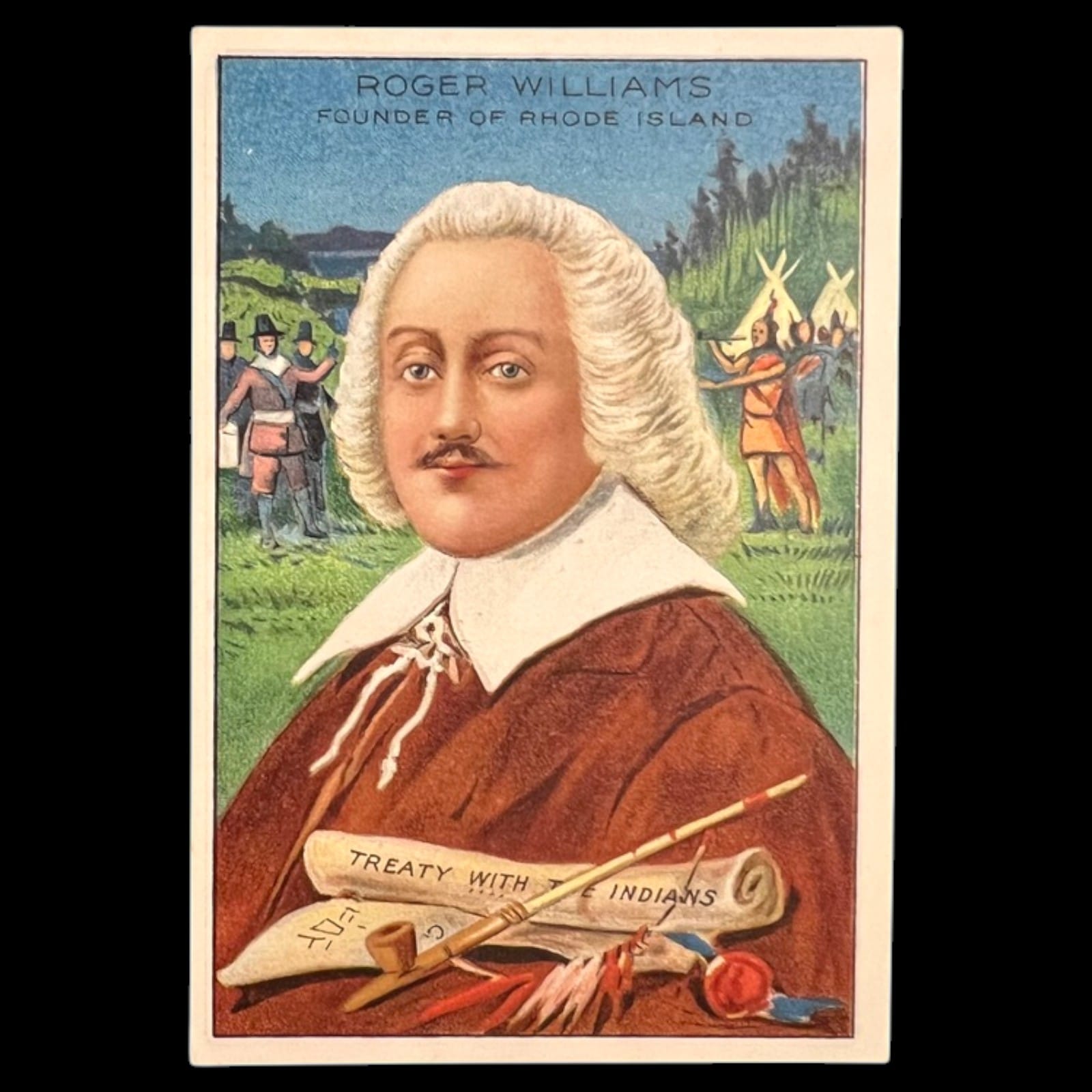 1911 Pan Handle Scrap Roger Williams Men of History 2nd Series Tobacco Card EX