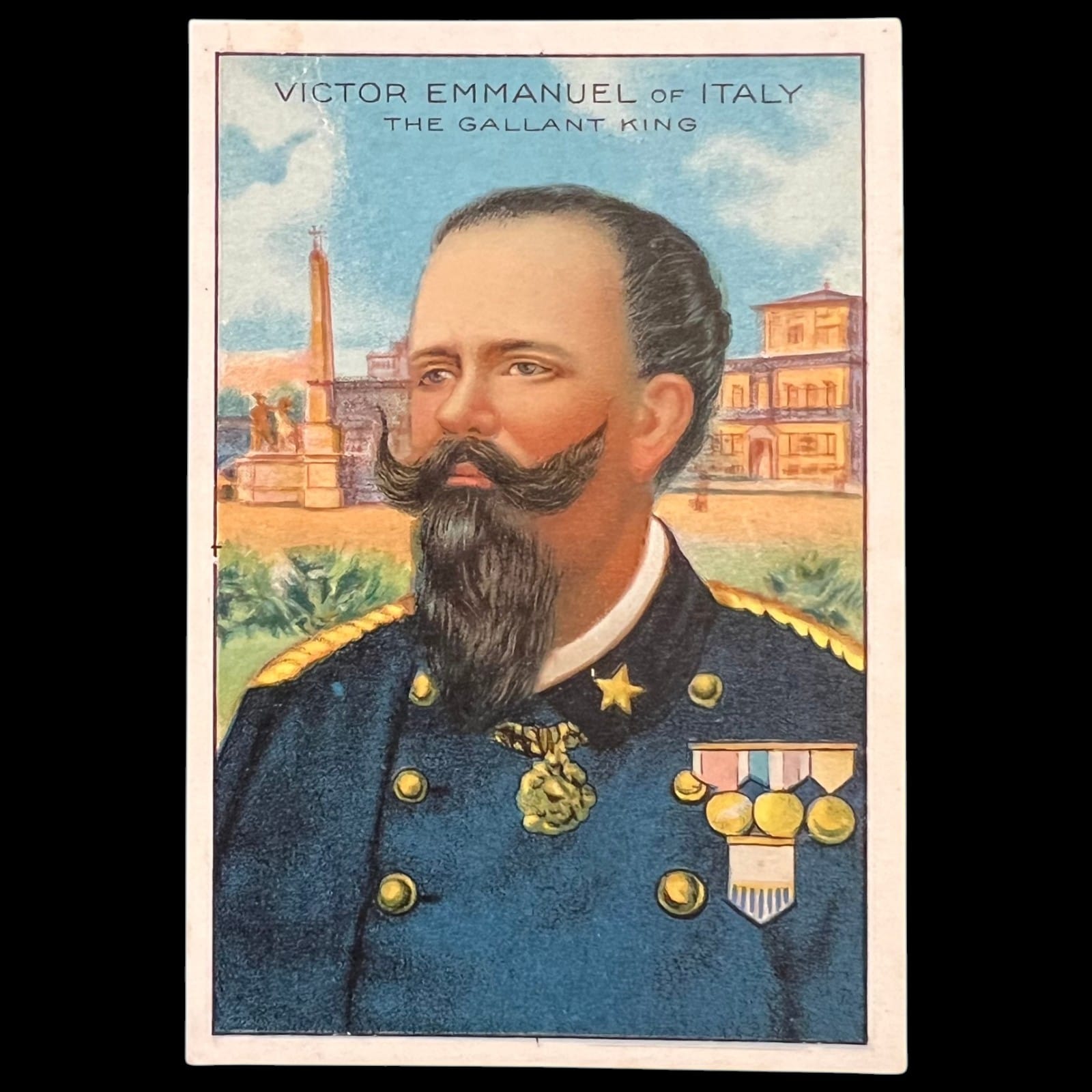 1911 Pan Handle Scrap Victor Emmanuel Men of History 2nd Series Tobacco Card