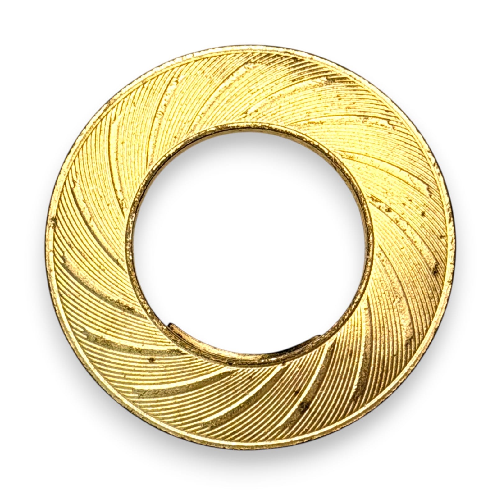 Vintage 1950s West Germany Gold Tone Swirl Ring Scarf Clip Mid Century Jewelry