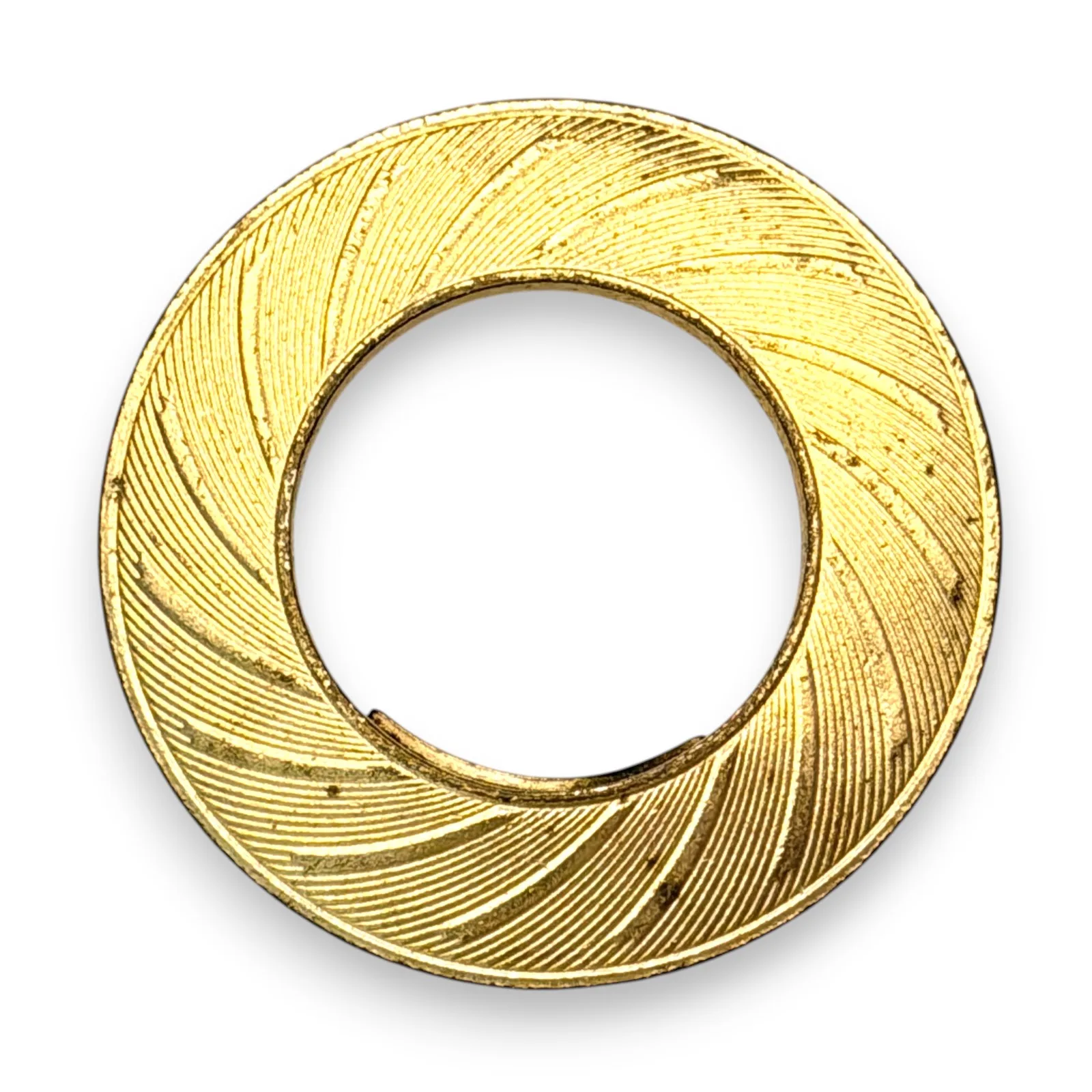 Vintage 1950s West Germany Gold Tone Swirl Ring Scarf Clip Mid Century Jewelry