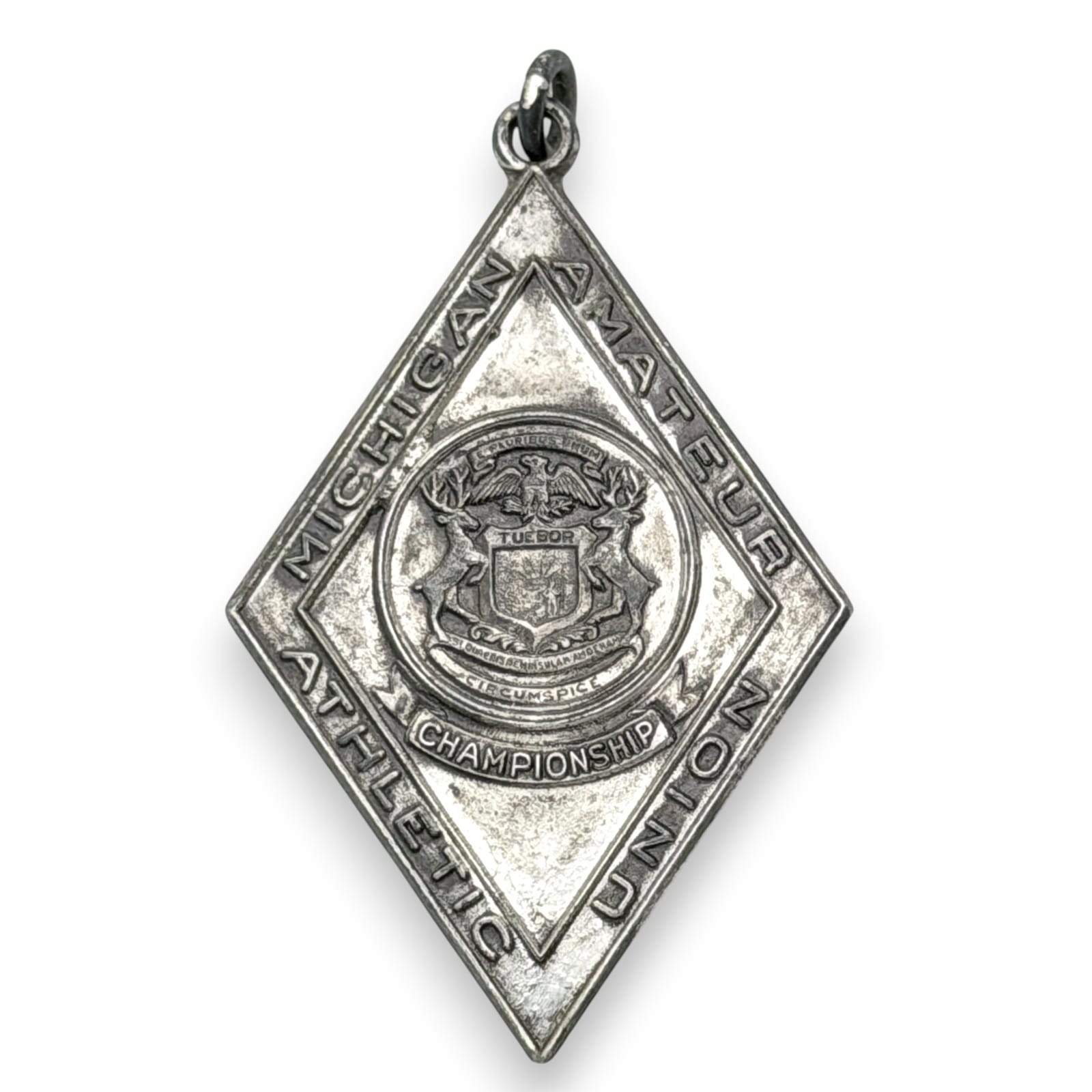 1944 Sterling Michigan AAU Swimming 1st Place Medal Peter Fries Athletic Award