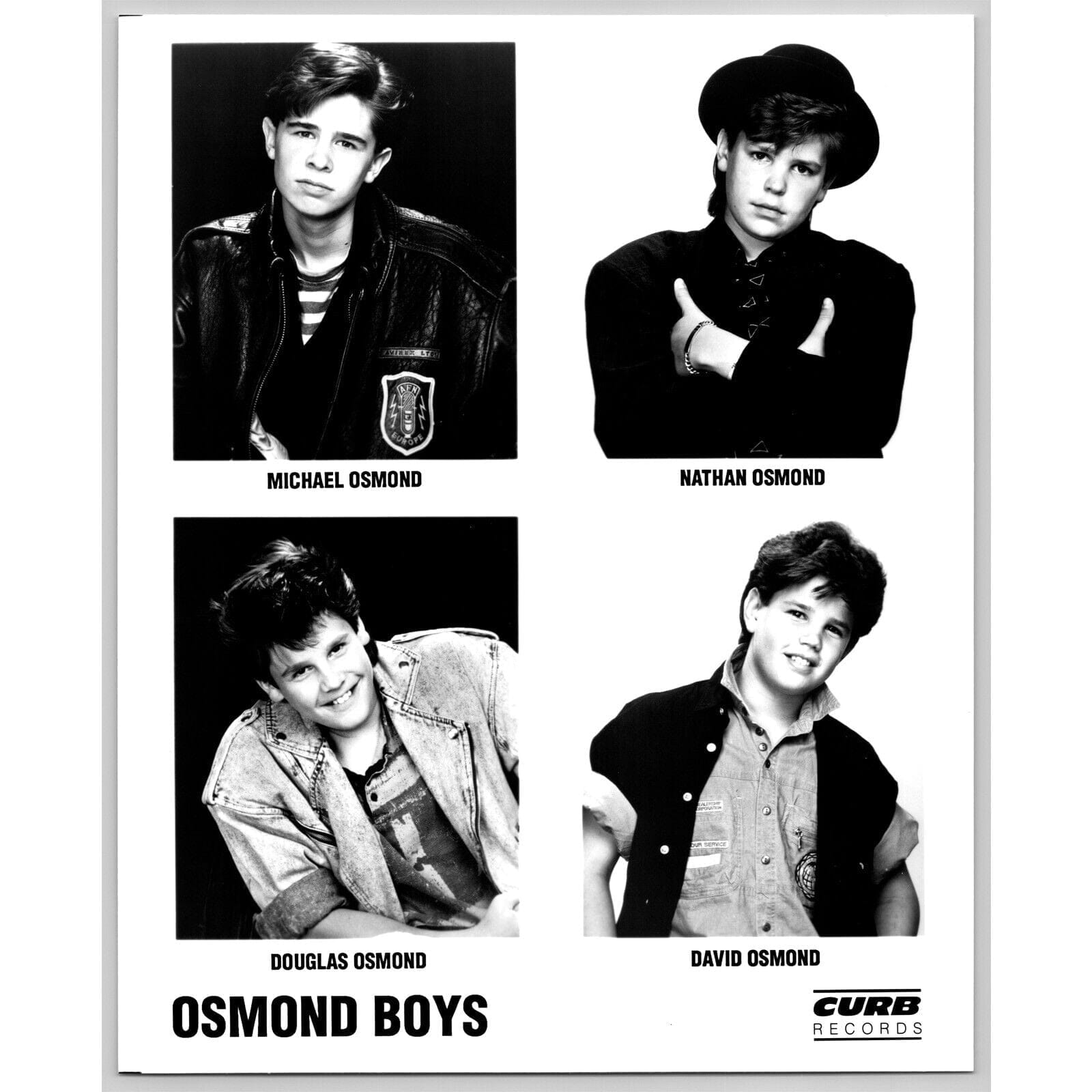 The Osmond Boys Pop Rock R&B Family Boy Band 80s-90s Glossy Music Press Photo
