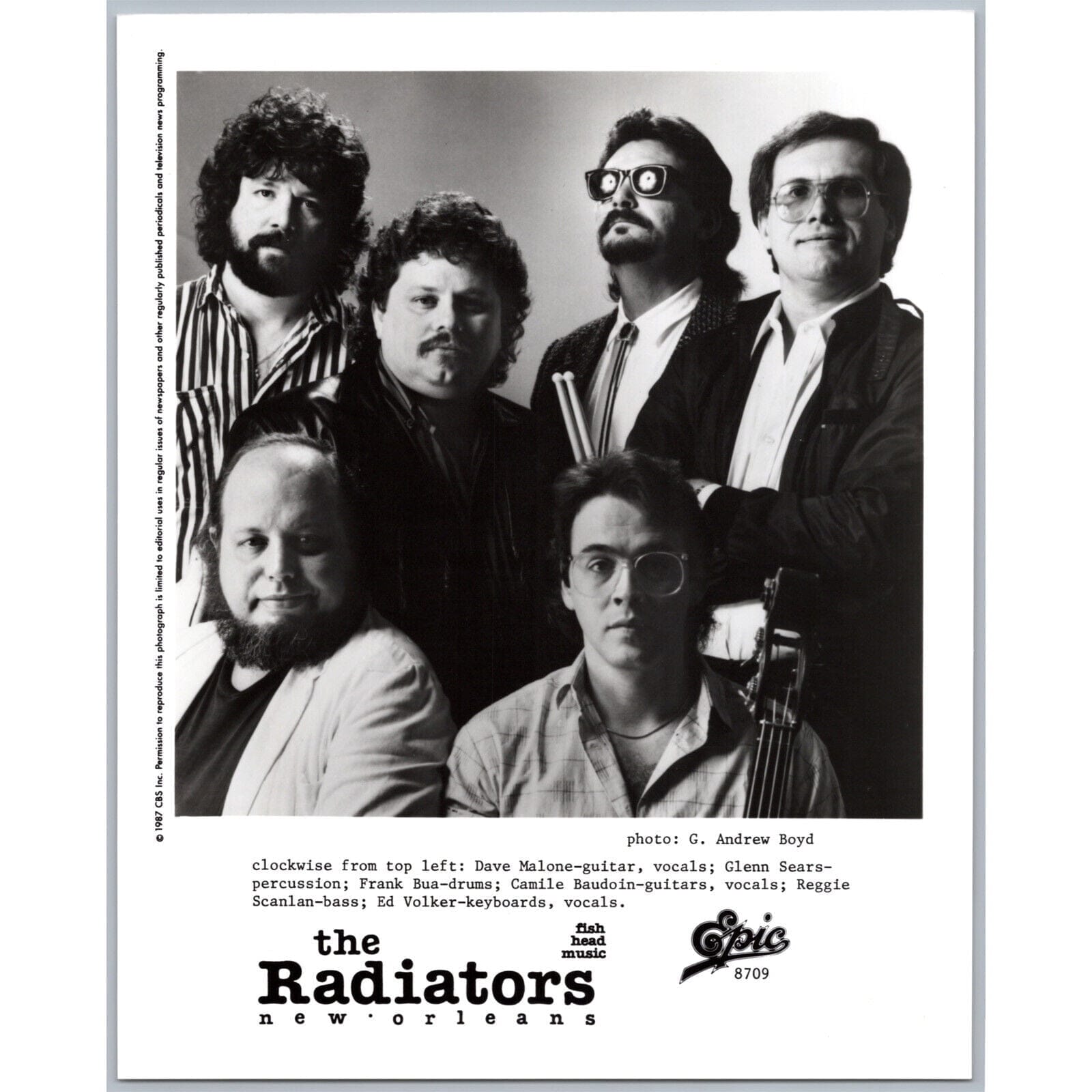 The Radiators (US) American R&B Blues Funk Rock Band 80s-90s Music Press Photo
