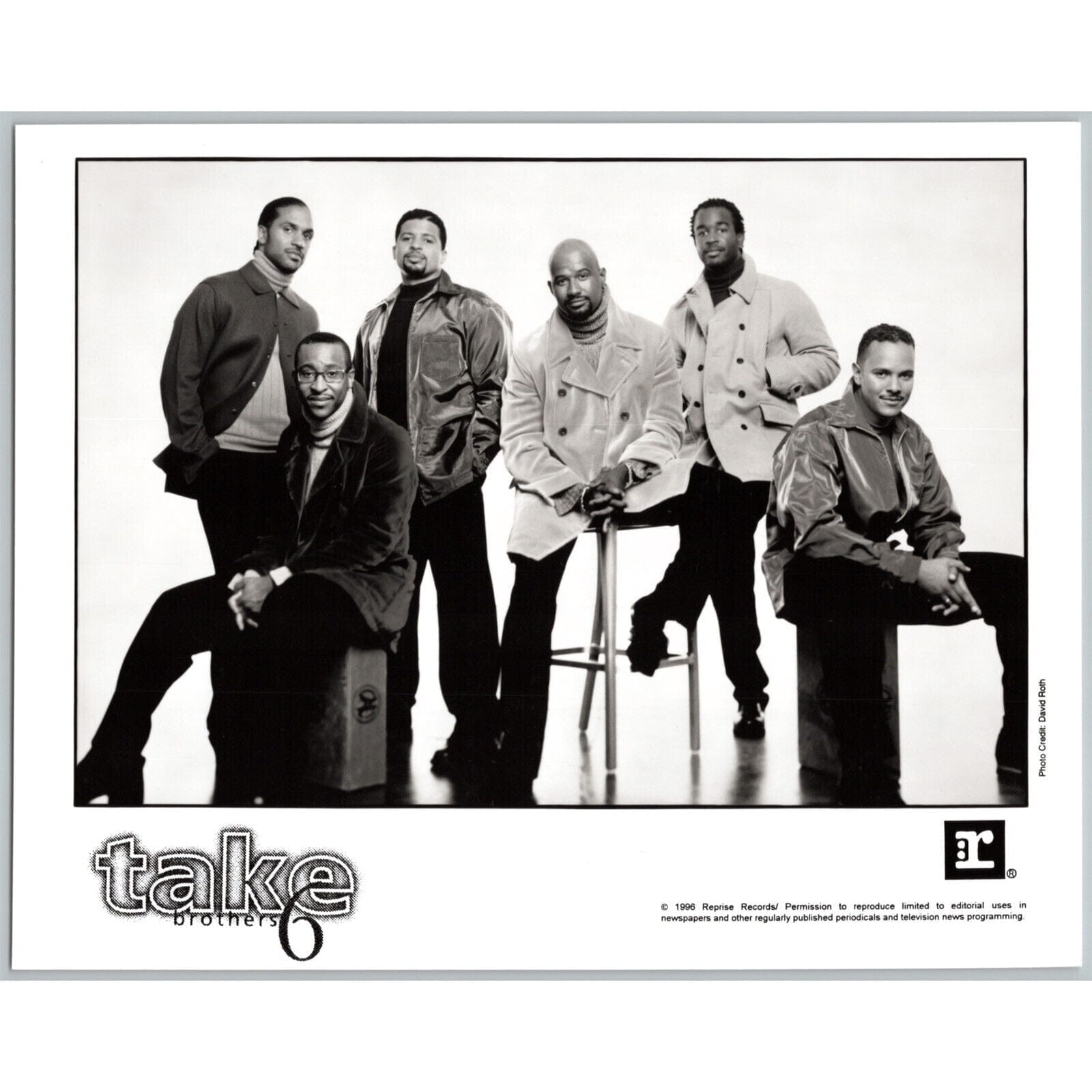 Take 6 A Capella Gospel Jazz R&B Pop Brothers Promo 80s-90s Music Press Photo