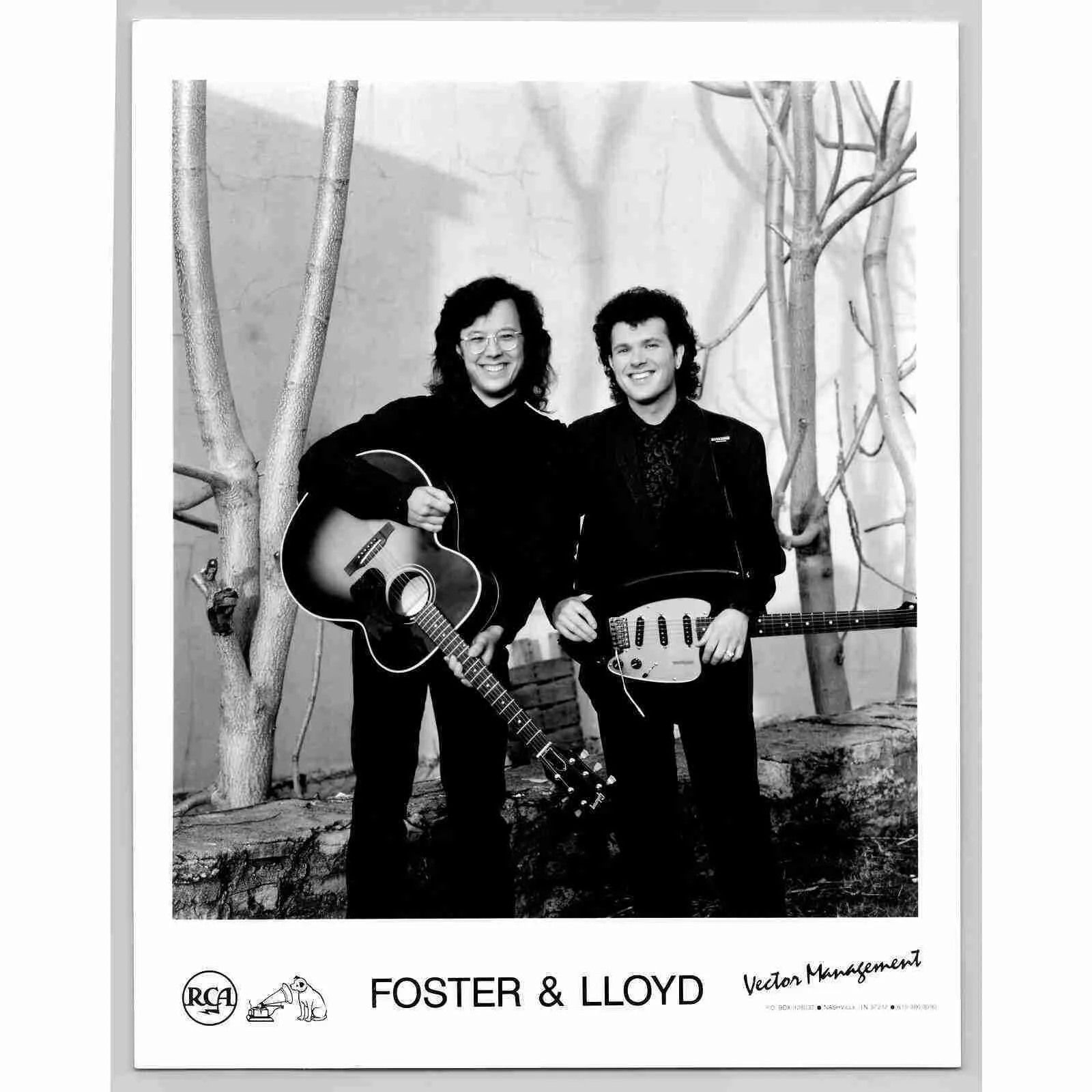 Foster and Lloyd Nashville Country Singing Duo 80s-90s Glossy Music Press Photo