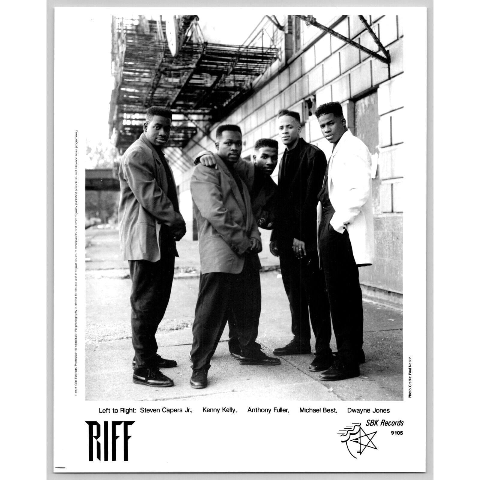 Riff R&B Funk Vocal American California Band 80s-90s Glossy Music Press Photo